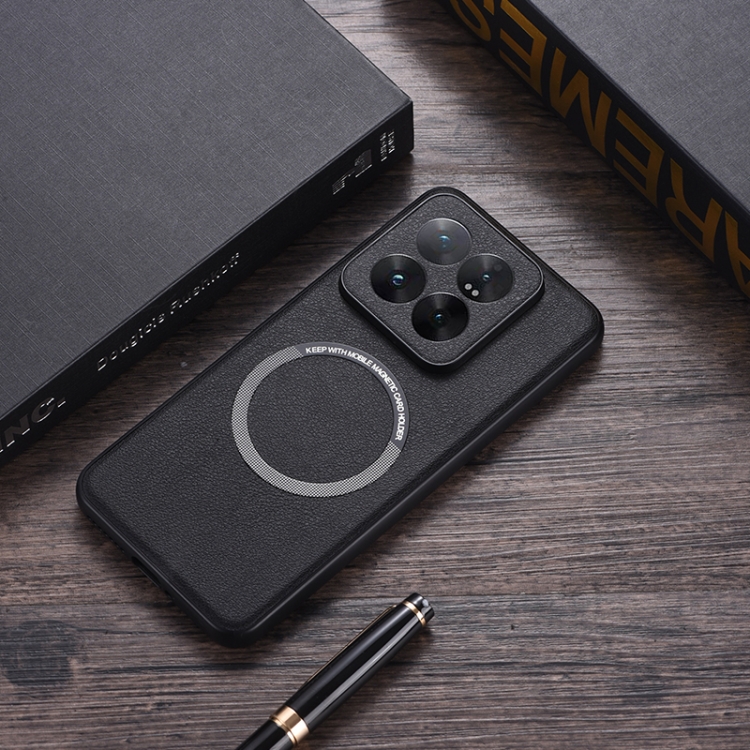 

For Xiaomi 14 Pro PU MagSafe Magnetic Phone Case(Black)