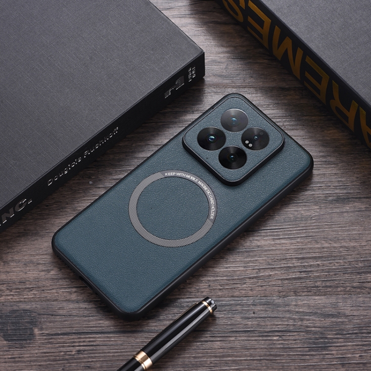 

For Xiaomi 14 Pro PU MagSafe Magnetic Phone Case(Green)