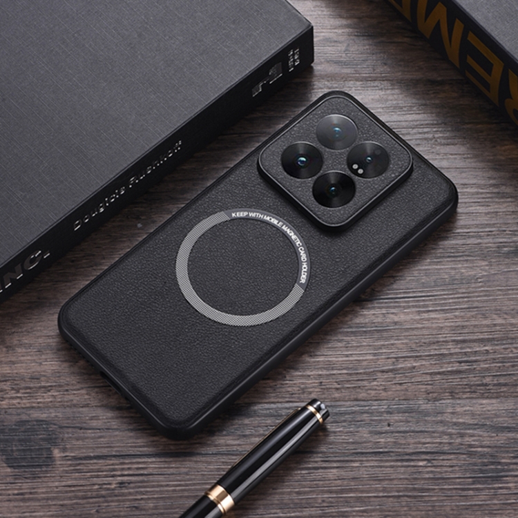 

For Xiaomi 14T Pro PU MagSafe Magnetic Phone Case(Black)