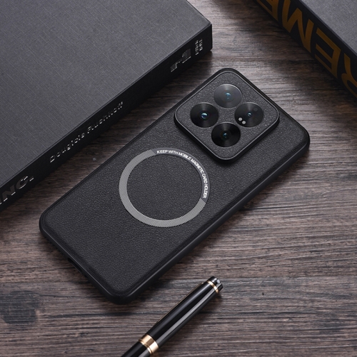 

For Xiaomi 14T PU MagSafe Magnetic Phone Case(Black)