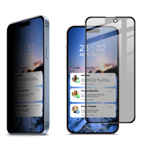 Für iPhone 15 Plus imak HD Vollbild-Anti-Spionage-Schutzfolie aus gehärtetem Glas