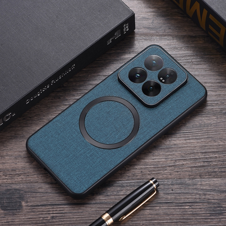 

For Xiaomi 14T CD Magsafe Magnetic Cloth Texture Phone Case(Green)