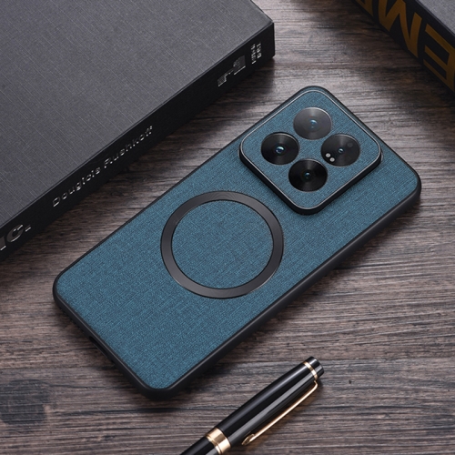 

For Xiaomi 14T Pro CD Magnetic Cloth Texture PU Phone Case(Green)