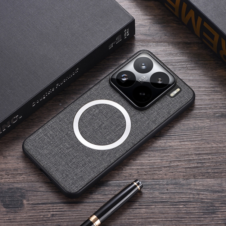 

For Xiaomi 15 CD Magsafe Magnetic Cloth Texture Phone Case(Grey)
