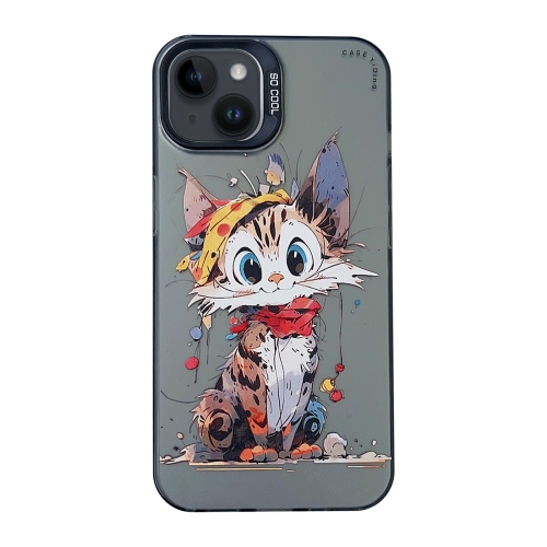 

For iPhone 14 Plus Cartoon Animal Graffiti PC + TPU Phone Case(Calico Cat)