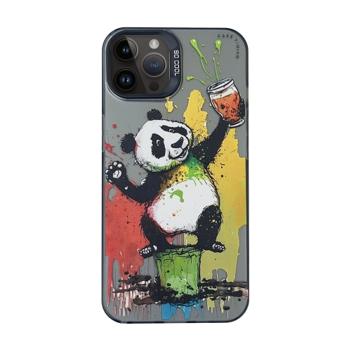 

For iPhone 14 Pro Cartoon Animal Graffiti PC + TPU Phone Case(Panda)