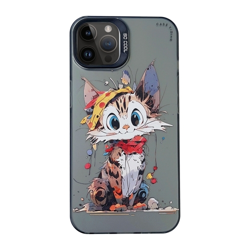 

For iPhone 14 Pro Cartoon Animal Graffiti PC + TPU Phone Case(Calico Cat)