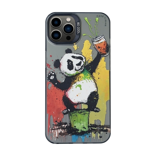 

For iPhone 13 Pro Max Cartoon Animal Graffiti PC + TPU Phone Case(Panda)