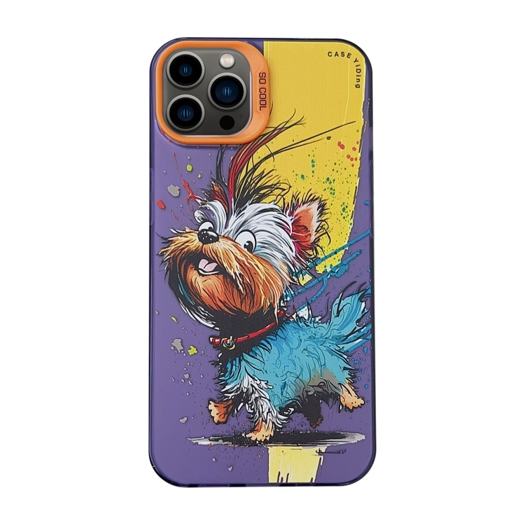 

For iPhone 13 Pro Max Cartoon Animal Graffiti PC + TPU Phone Case(Puppy)