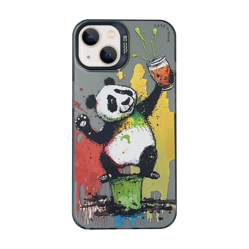 

For iPhone 13 Cartoon Animal Graffiti PC + TPU Phone Case(Panda)