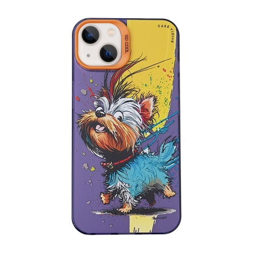 

For iPhone 13 Cartoon Animal Graffiti PC + TPU Phone Case(Puppy)