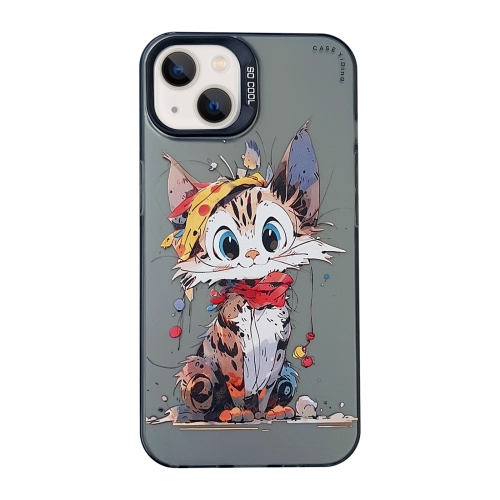 

For iPhone 13 Cartoon Animal Graffiti PC + TPU Phone Case(Calico Cat)