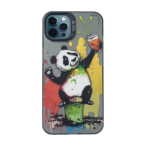

For iPhone 12 Pro Max Cartoon Animal Graffiti PC + TPU Phone Case(Panda)