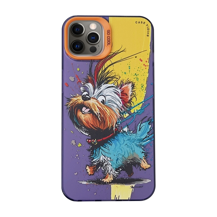 

For iPhone 12 Pro Cartoon Animal Graffiti PC + TPU Phone Case(Puppy)