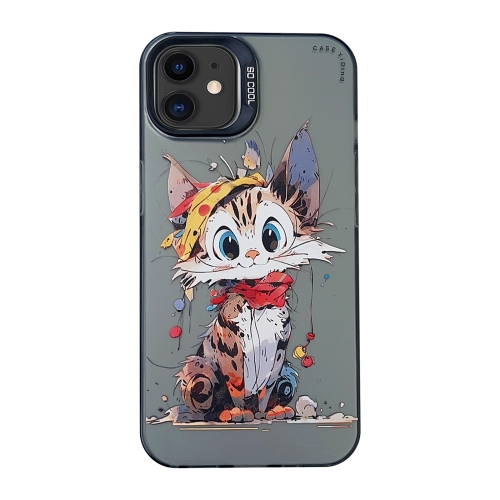 

For iPhone 11 Cartoon Animal Graffiti PC + TPU Phone Case(Calico Cat)