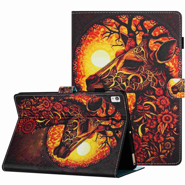 

For Samsung Galaxy Tab S6 Lite P610 Painted Pattern Stitching Smart Leather Tablet Case(Flower Deer)