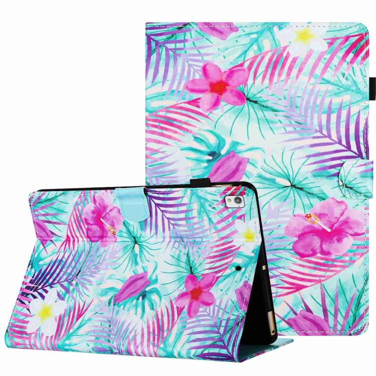 

For Samsung Galaxy Tab S6 Lite P610 Painted Pattern Stitching Smart Leather Tablet Case(Bougainvillea)