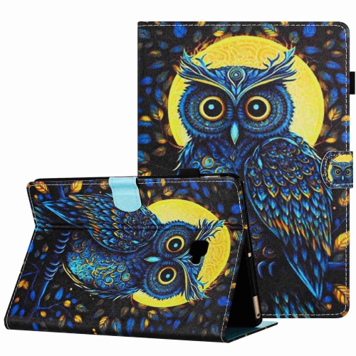 

For Samsung Galaxy Tab A 10.1 T580 Painted Pattern Stitching Smart Leather Tablet Case(Moonlight Eagle)