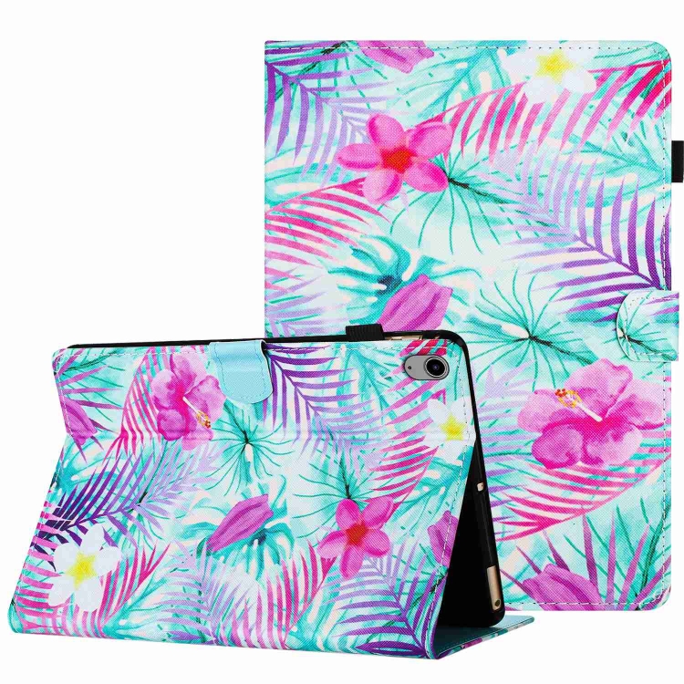 

For iPad 10th Gen 10.9 2022 Painted Pattern Stitching Smart Leather Tablet Case(Bougainvillea)