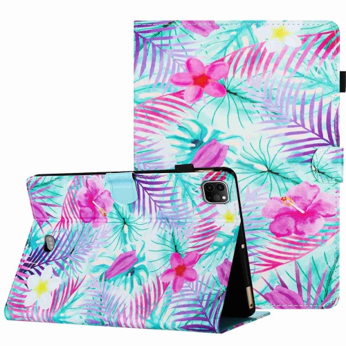 

For iPad 11 Pro 2020 / Air 4 10.9 Painted Pattern Stitching Smart Leather Tablet Case(Bougainvillea)