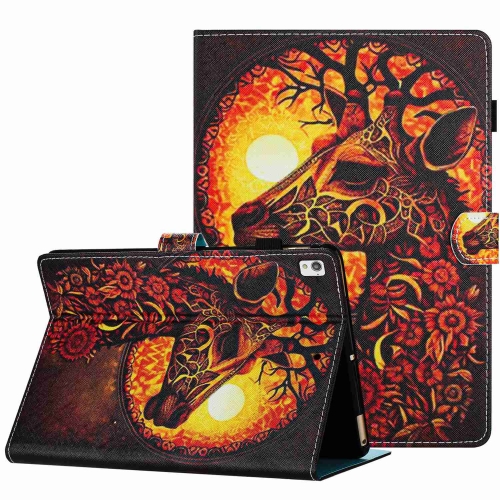 

For iPad 10.2 2020 / 2019 Painted Pattern Stitching Smart Leather Tablet Case(Flower Deer)