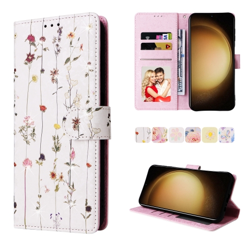 

For Samsung Galaxy S24+ 5G Bronzing Painting RFID Leather Case(Dreid Flower World)