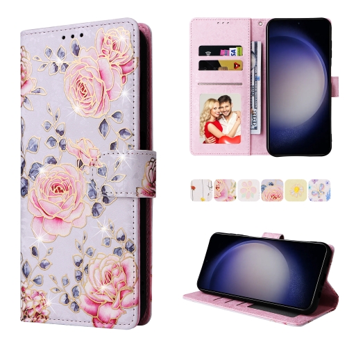 

For Samsung Galaxy S24 5G Bronzing Painting RFID Leather Case(Pastoral Rose)