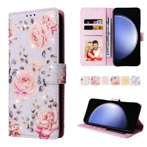 

For Samsung Galaxy S23 FE 5G Bronzing Painting RFID Leather Case(Pastoral Rose)