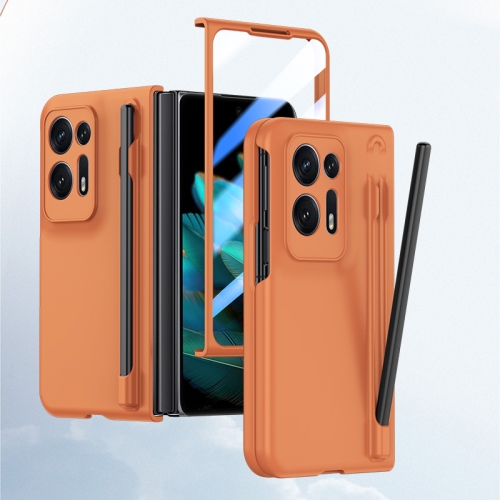 

For OPPO Find N2 Integrated Skin Feel PC Phone Case with Pen / Pen Box(Orange)