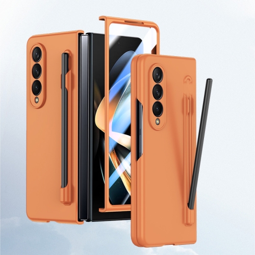 

For Samsung Galaxy Z Fold4 5G Integrated Skin Feel PC Phone Case with Pen / Pen Box(Orange)