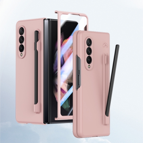 

For Samsung Galaxy Z Fold3 Integrated Skin Feel PC Phone Case with Pen / Pen Box(Pink)