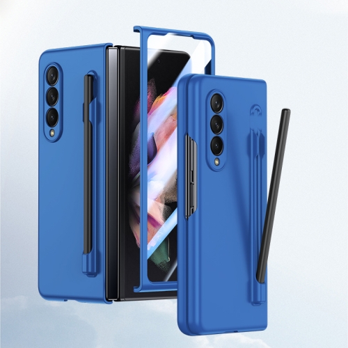 

For Samsung Galaxy Z Fold3 Integrated Skin Feel PC Phone Case with Pen / Pen Box(Blue)