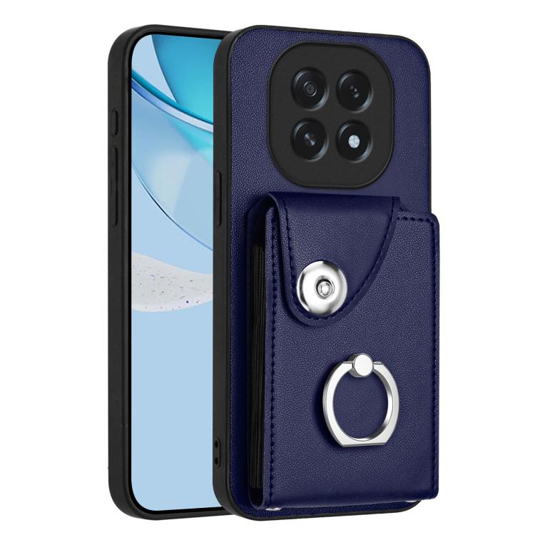 

For OPPO A5 4G / F29 5G Organ Card Bag Ring Holder PU Phone Case(Blue)