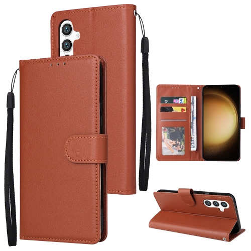 

For Samsung Galaxy S24+ 5G 3-Card Slots Multifunctional Leather Phone Case(Brown)