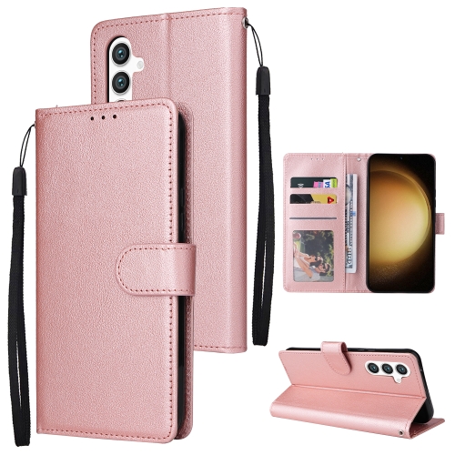 

For Samsung Galaxy S24+ 5G 3-Card Slots Multifunctional Leather Phone Case(Rose Gold)