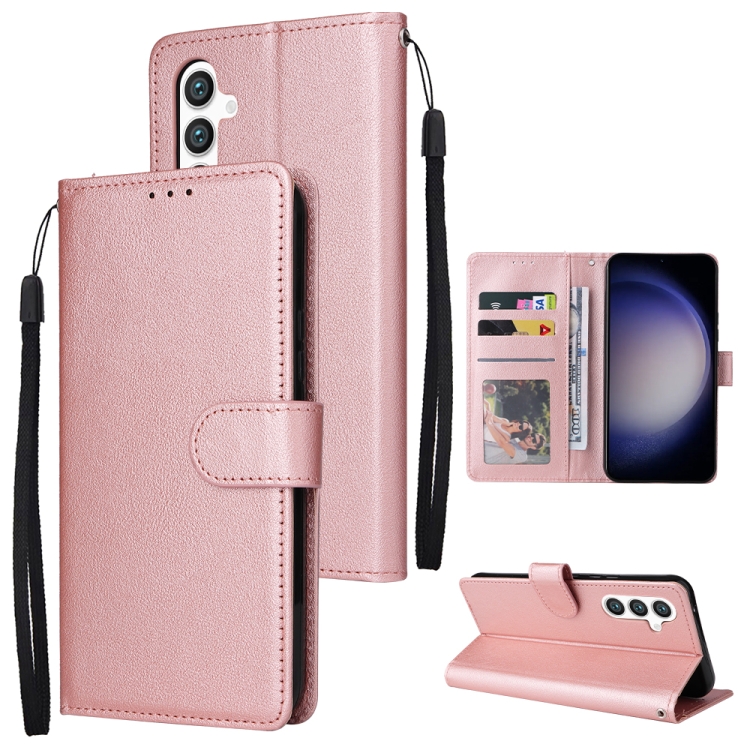 

For Samsung Galaxy S24 5G 3-Card Slots Multifunctional Leather Phone Case(Rose Gold)