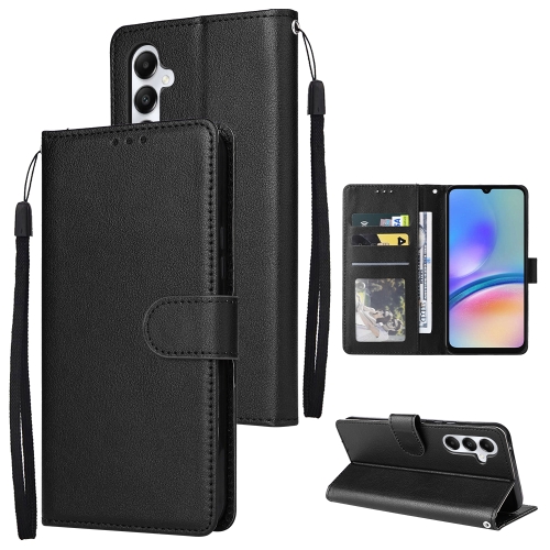 

For Samsung Galaxy A05s 3-Card Slots Multifunctional Leather Phone Case(Black)