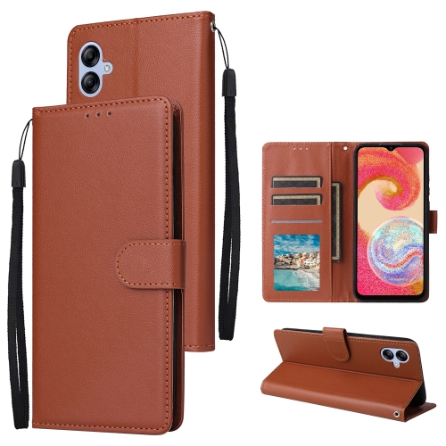 

For Samsung Galaxy A04e 3-Card Slots Multifunctional Leather Phone Case(Brown)