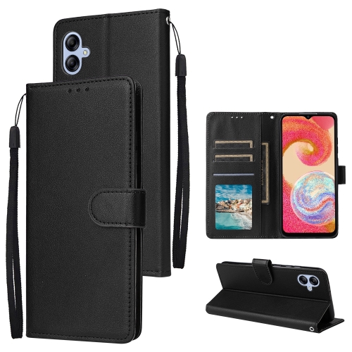 

For Samsung Galaxy A04e 3-Card Slots Multifunctional Leather Phone Case(Black)