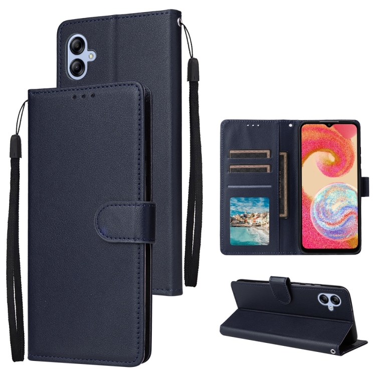 

For Samsung Galaxy A04e 3-Card Slots Multifunctional Leather Phone Case(Blue)