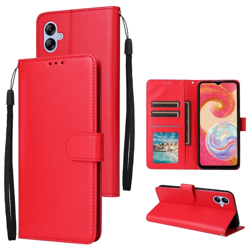 

For Samsung Galaxy A04e 3-Card Slots Multifunctional Leather Phone Case(Red)