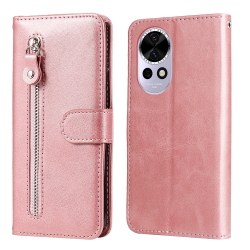 

For Huawei nova 13 Pro Fashion Calf Texture Zipper Leather Phone Case(Rose Gold)