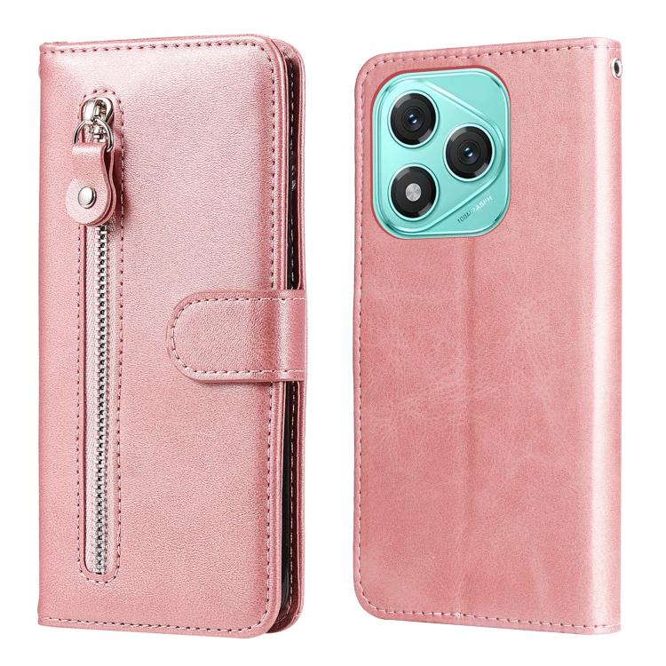 

For Honor 400 Lite Fashion Calf Texture Zipper Leather Phone Case(Rose Gold)