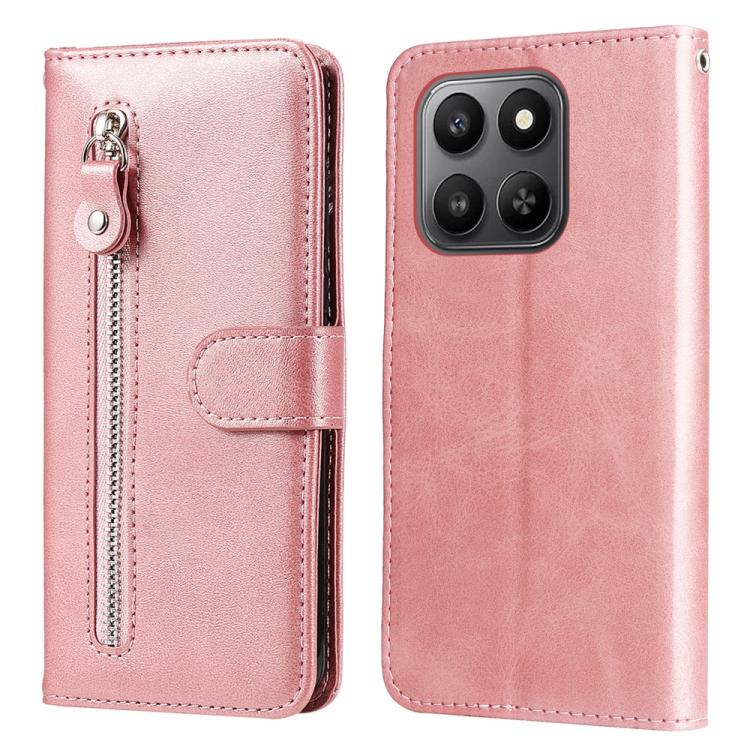 

For Honor 400 Smart 5G / X7d 4G / Play 10T 5G Fashion Calf Texture Zipper Leather Phone Case(Rose Gold)