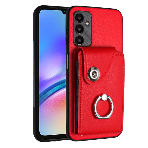 

For Samsung Galaxy A05s 4G Organ Card Bag Ring Holder PU Phone Case(Red)