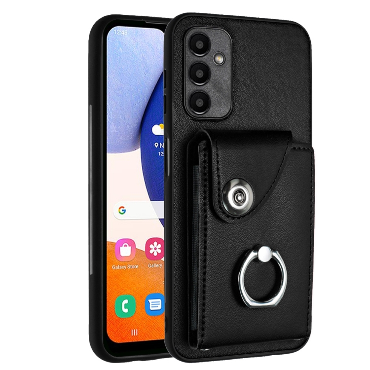 

For Samsung Galaxy A14 5G Organ Card Bag Ring Holder PU Phone Case(Black)