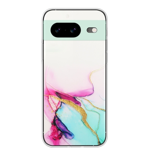 

For Google Pixel 8 Hollow Marble Pattern TPU Phone Case(Green)