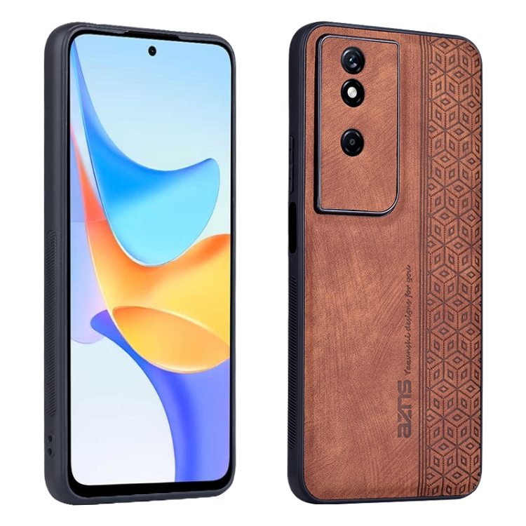 

For Honor Play 50 Plus AZNS 3D Embossed Skin Feel Phone Case(Brown)