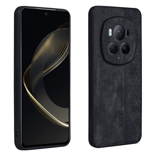 For Honor Magic6 Pro AZNS 3D Embossed Skin Feel Phone Case(Black) for motorola moto g54 ht03 skin feel butterfly embossed flip leather phone case pink