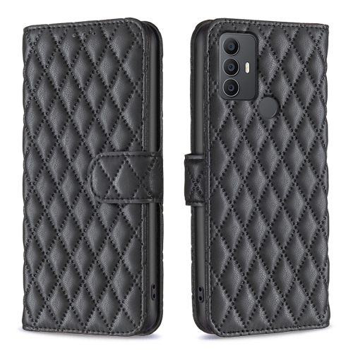 

For TCL 305 / 306 / 30 SE Diamond Lattice Wallet Flip Leather Phone Case(Black)